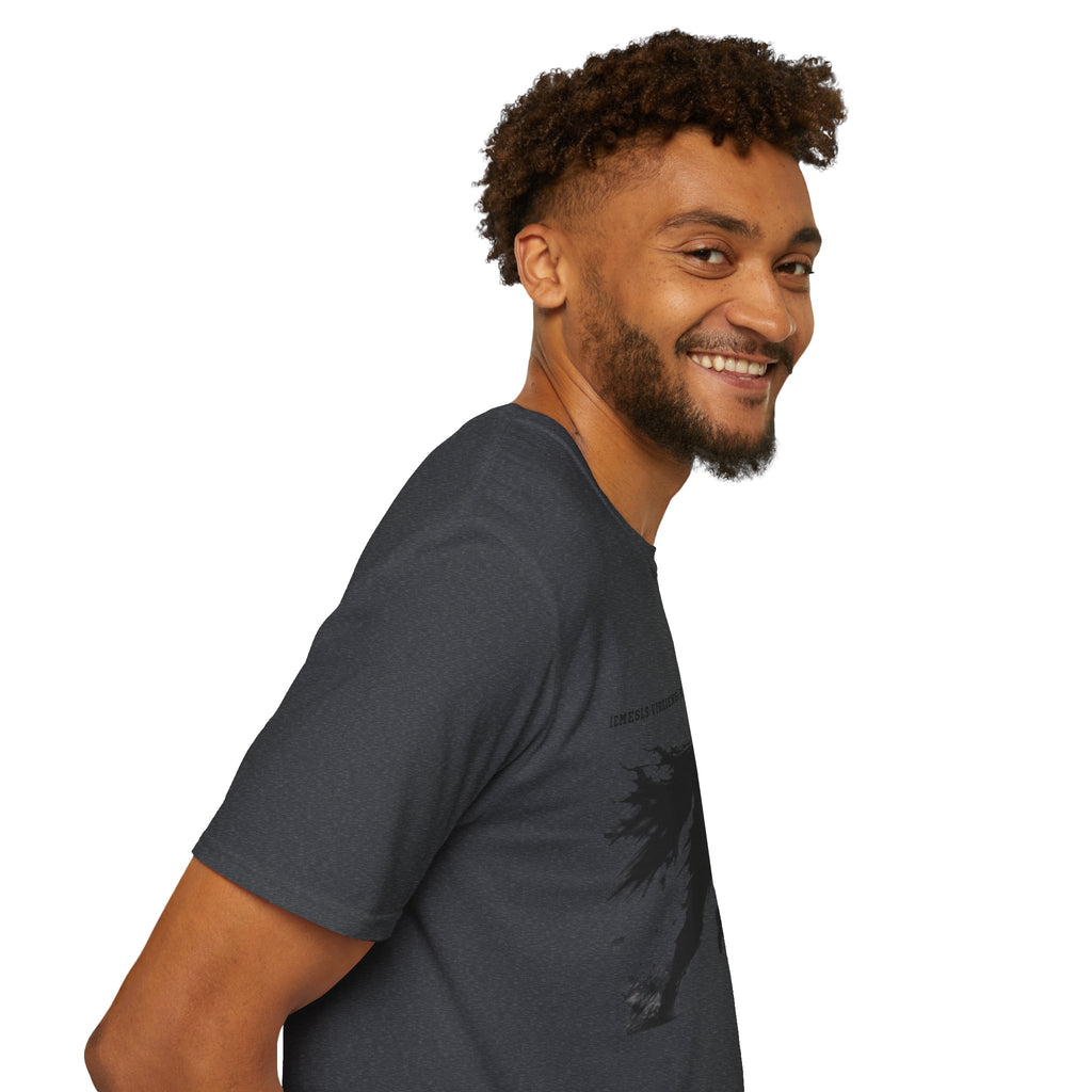 Samurai Silhouette T-Shirt — 'Iemesls‑Virziens‑Kustība‑Rezultāts' Inspirational Graphic Tee