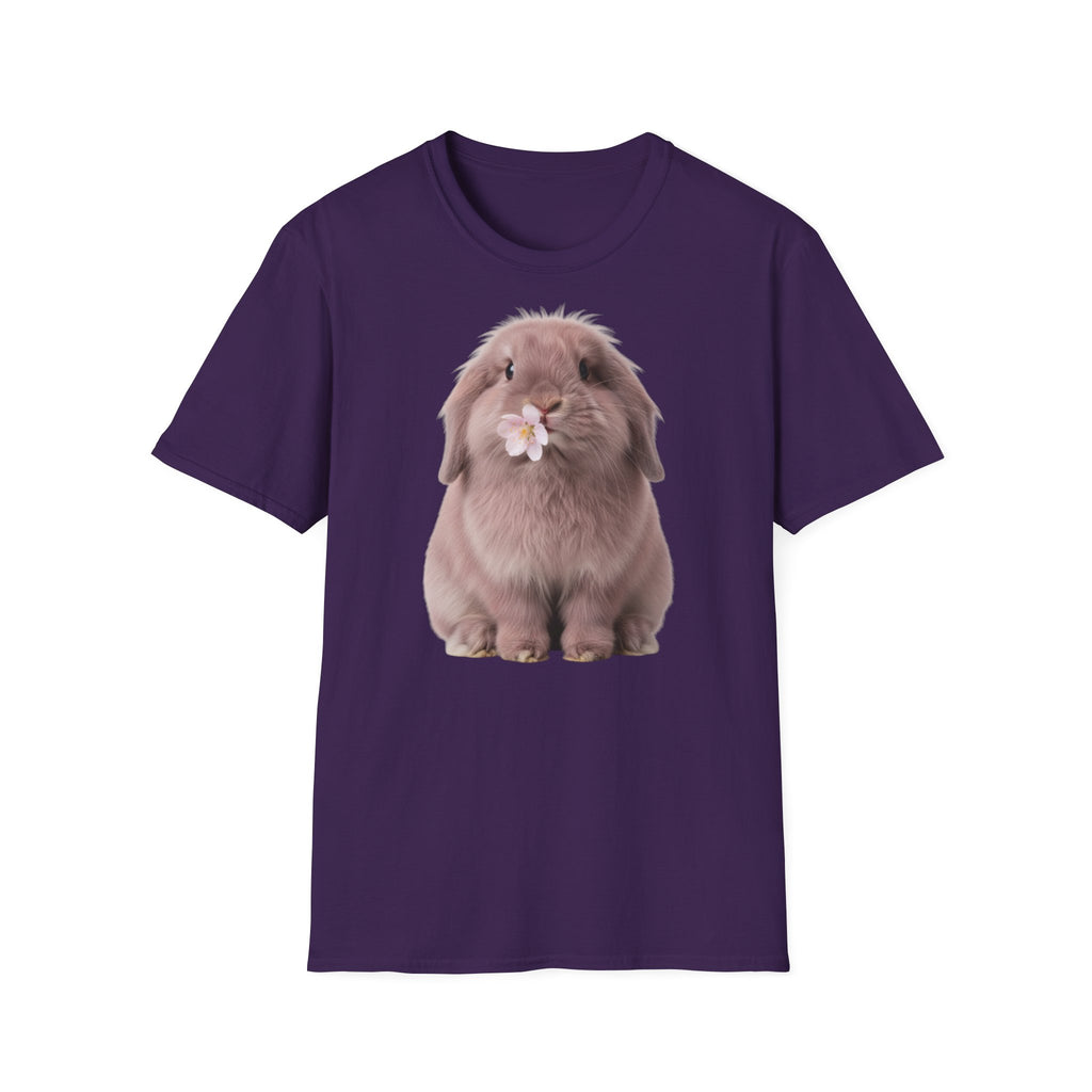 Cute Bunny T-Shirt — Lop Rabbit with Flower Graphic