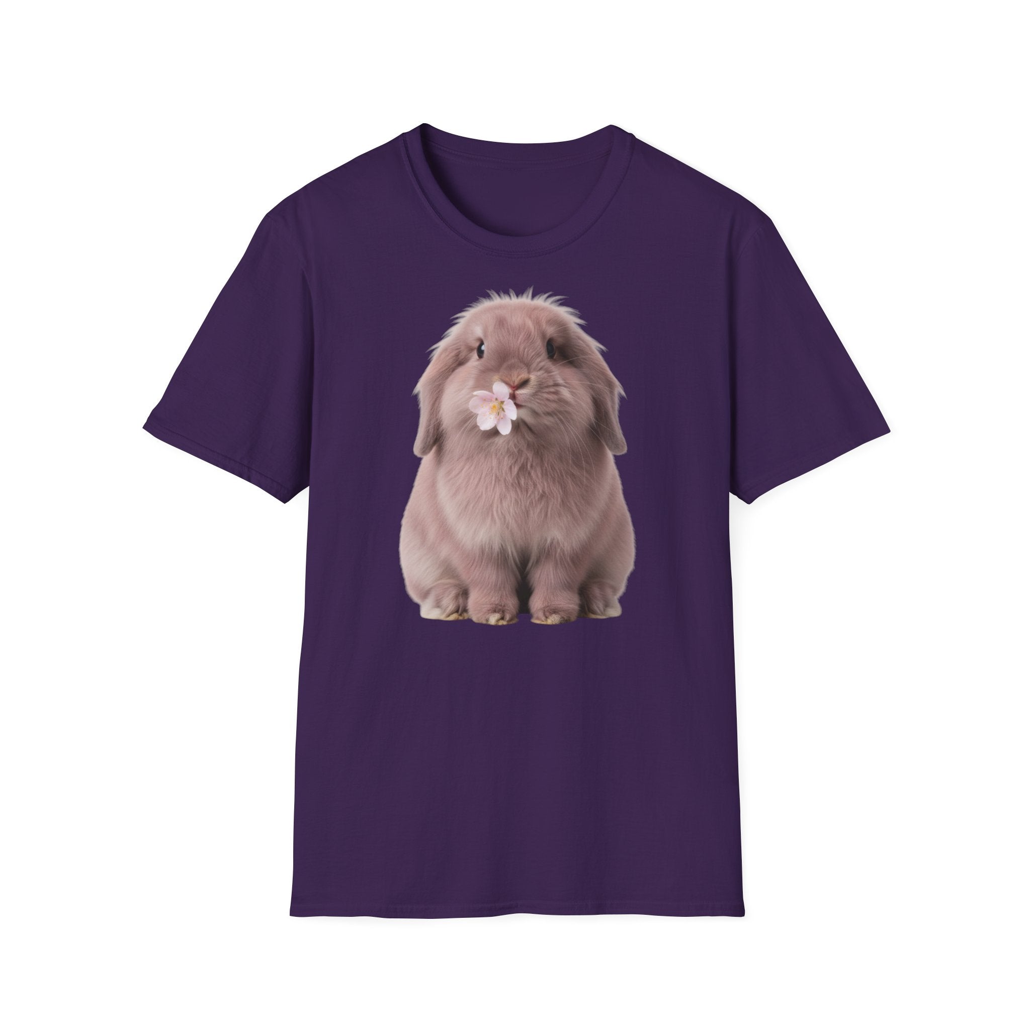 Cute Bunny T-Shirt — Lop Rabbit with Flower Graphic