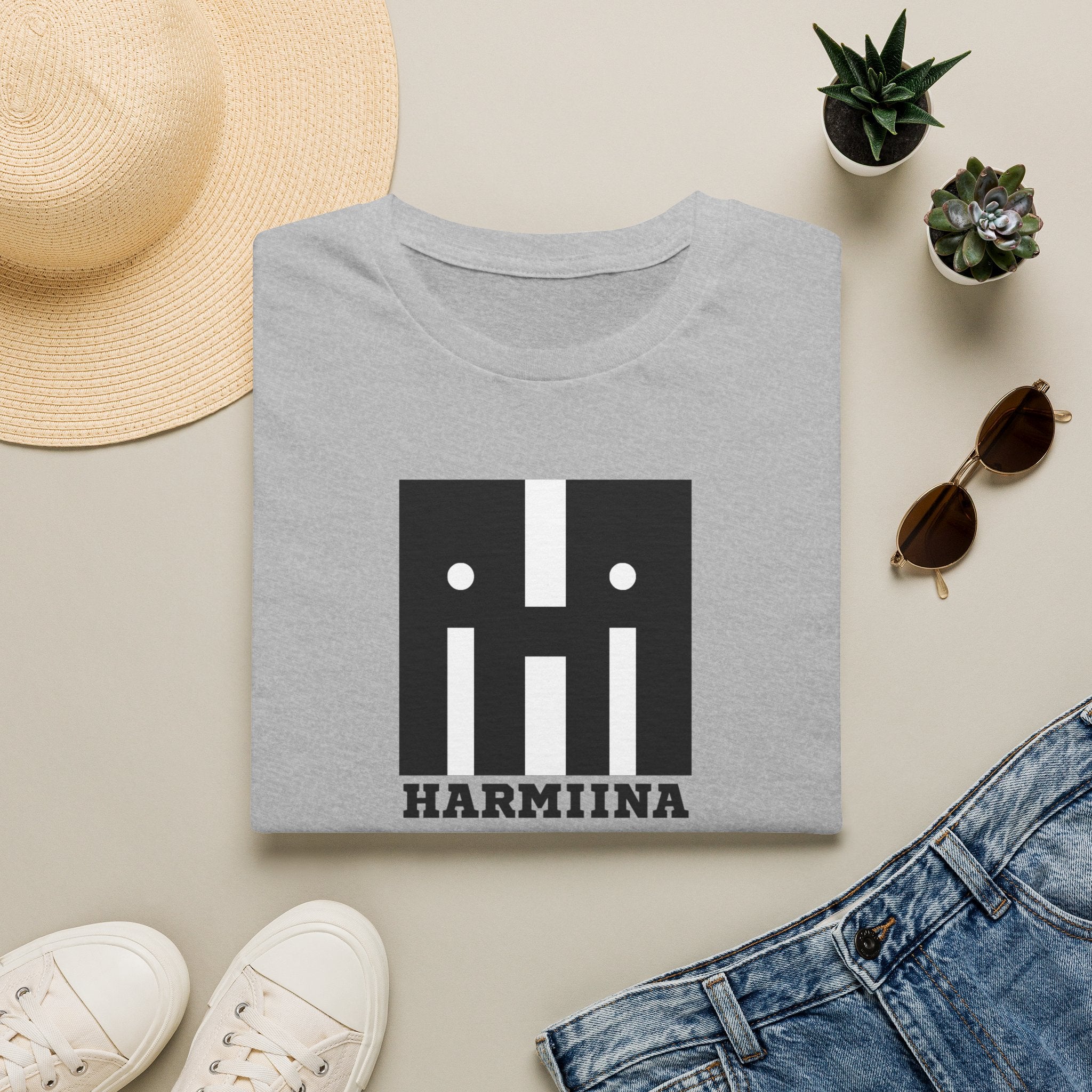 Harmiina Logo T-Shirt — Minimalist Black Graphic Tee