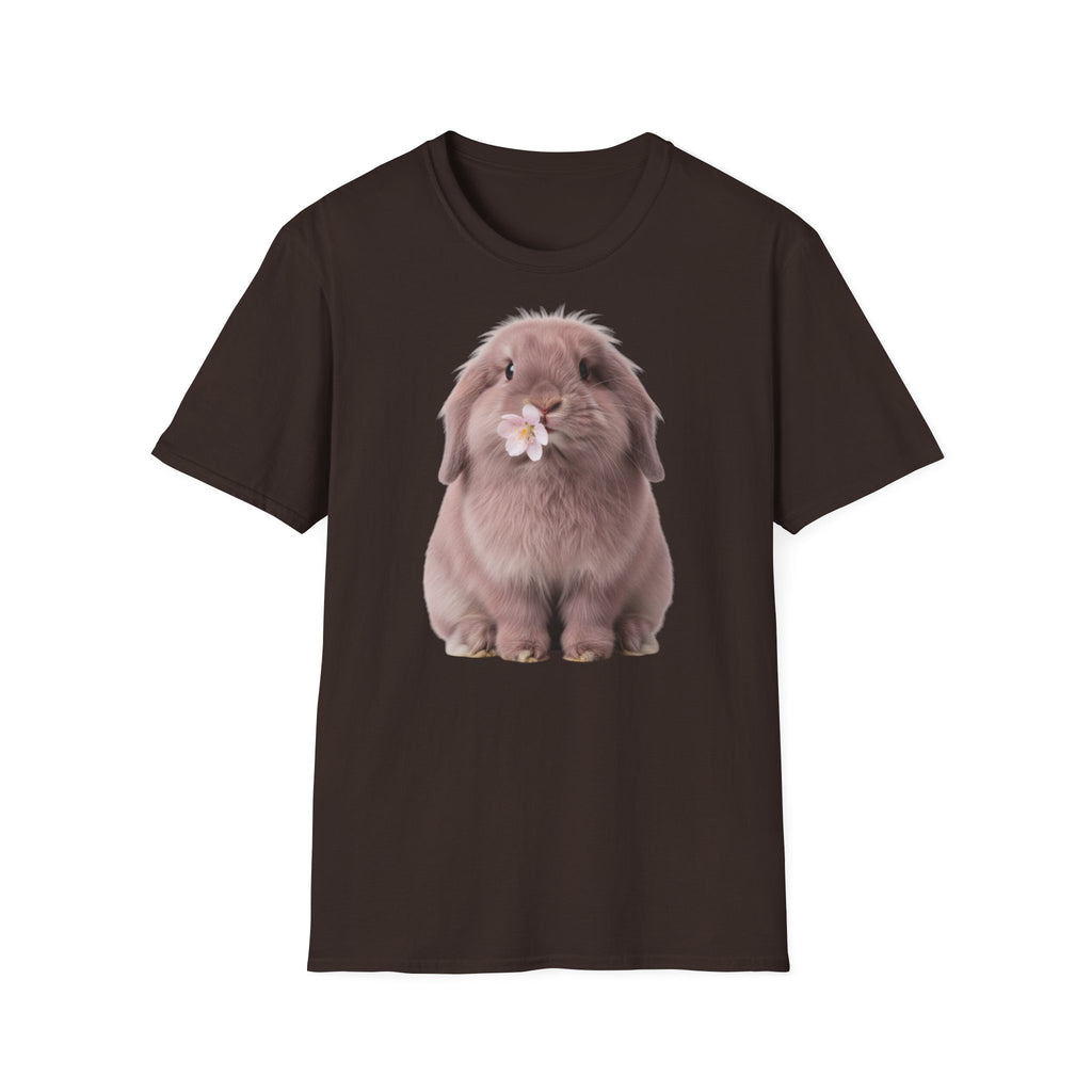 Cute Bunny T-Shirt — Lop Rabbit with Flower Graphic