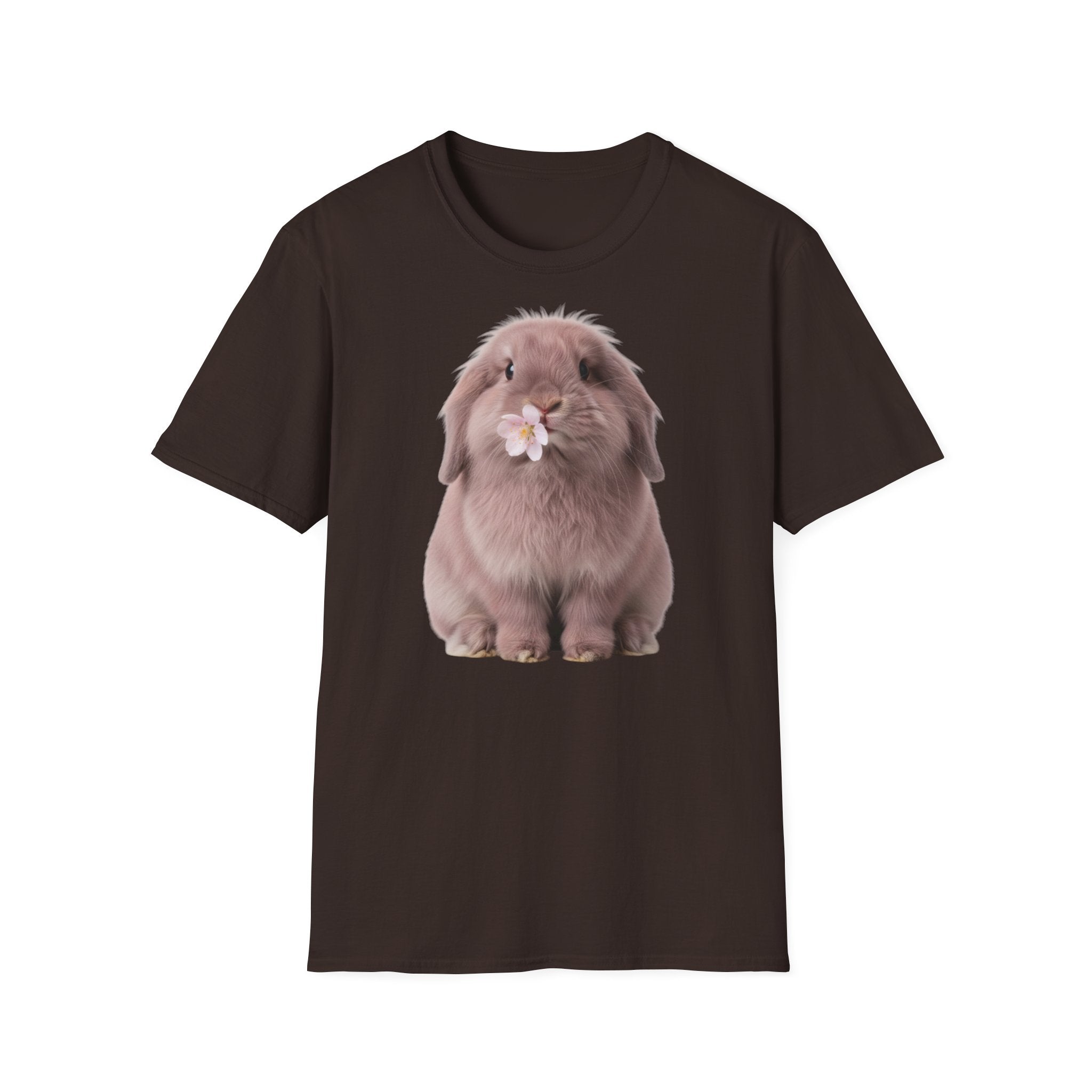 Cute Bunny T-Shirt — Lop Rabbit with Flower Graphic