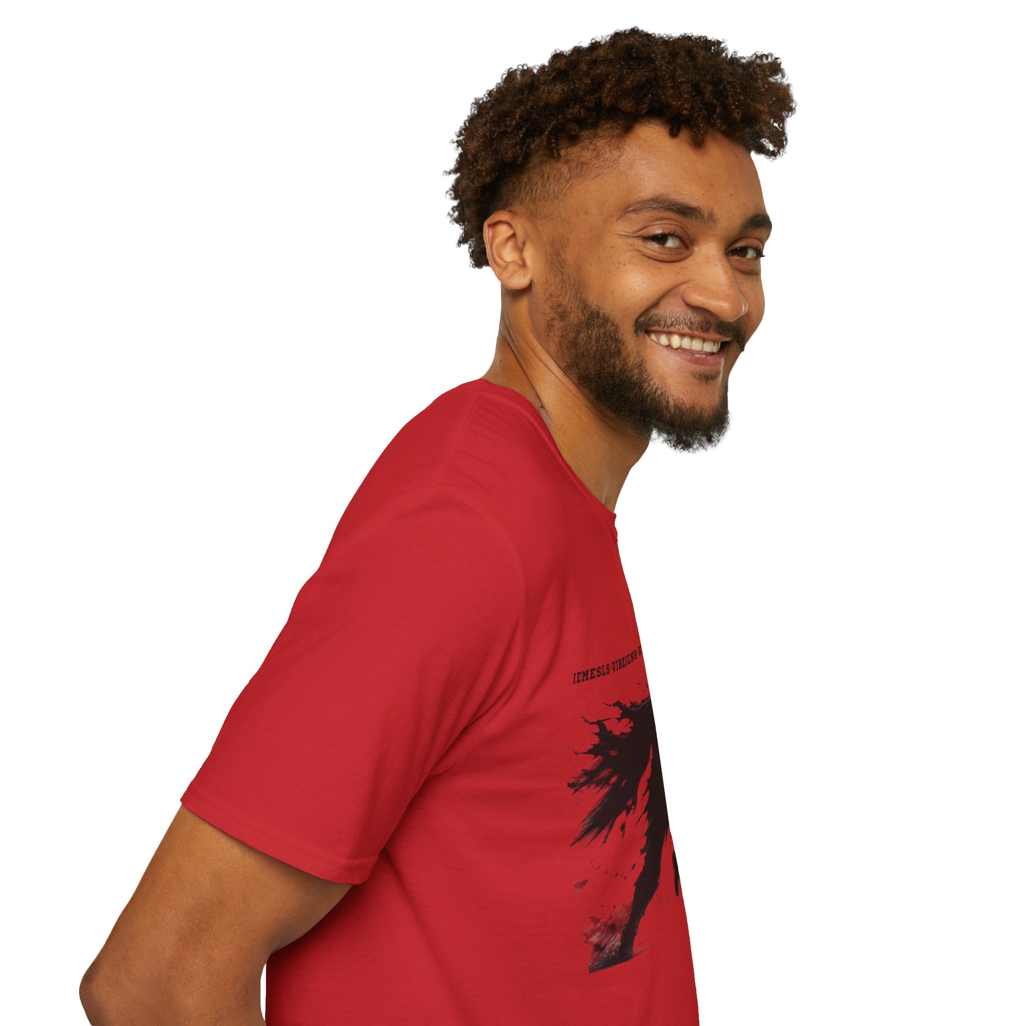 Samurai Silhouette T-Shirt — 'Iemesls‑Virziens‑Kustība‑Rezultāts' Inspirational Graphic Tee